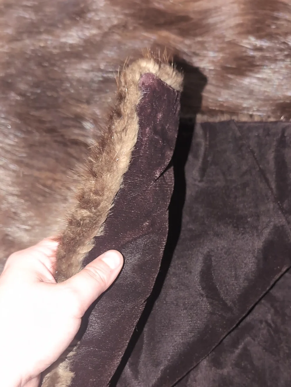 Adirondack Beaver Fur Throw Blanket Vintage Brown Fur Throw